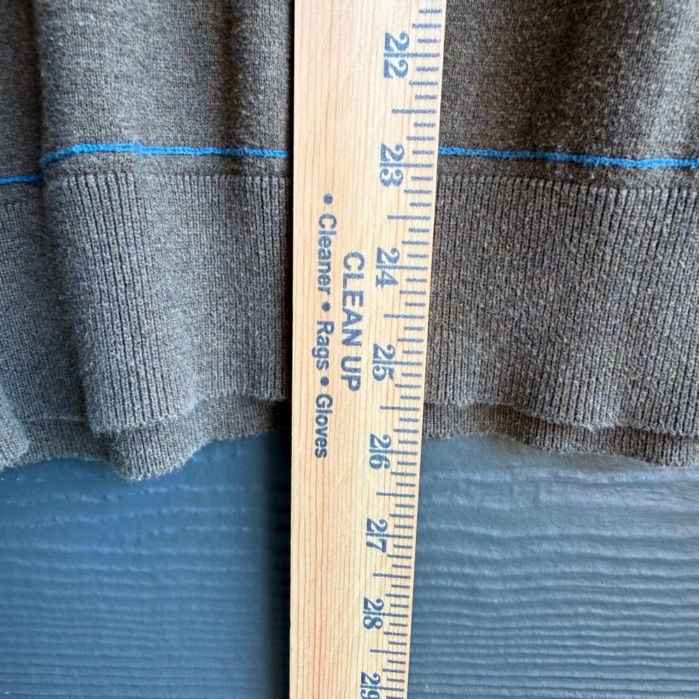 AGAVE 100% Cotton Crewneck Sweater Brown Blue Trim Lightweight Men's S - Picture 7 of 7